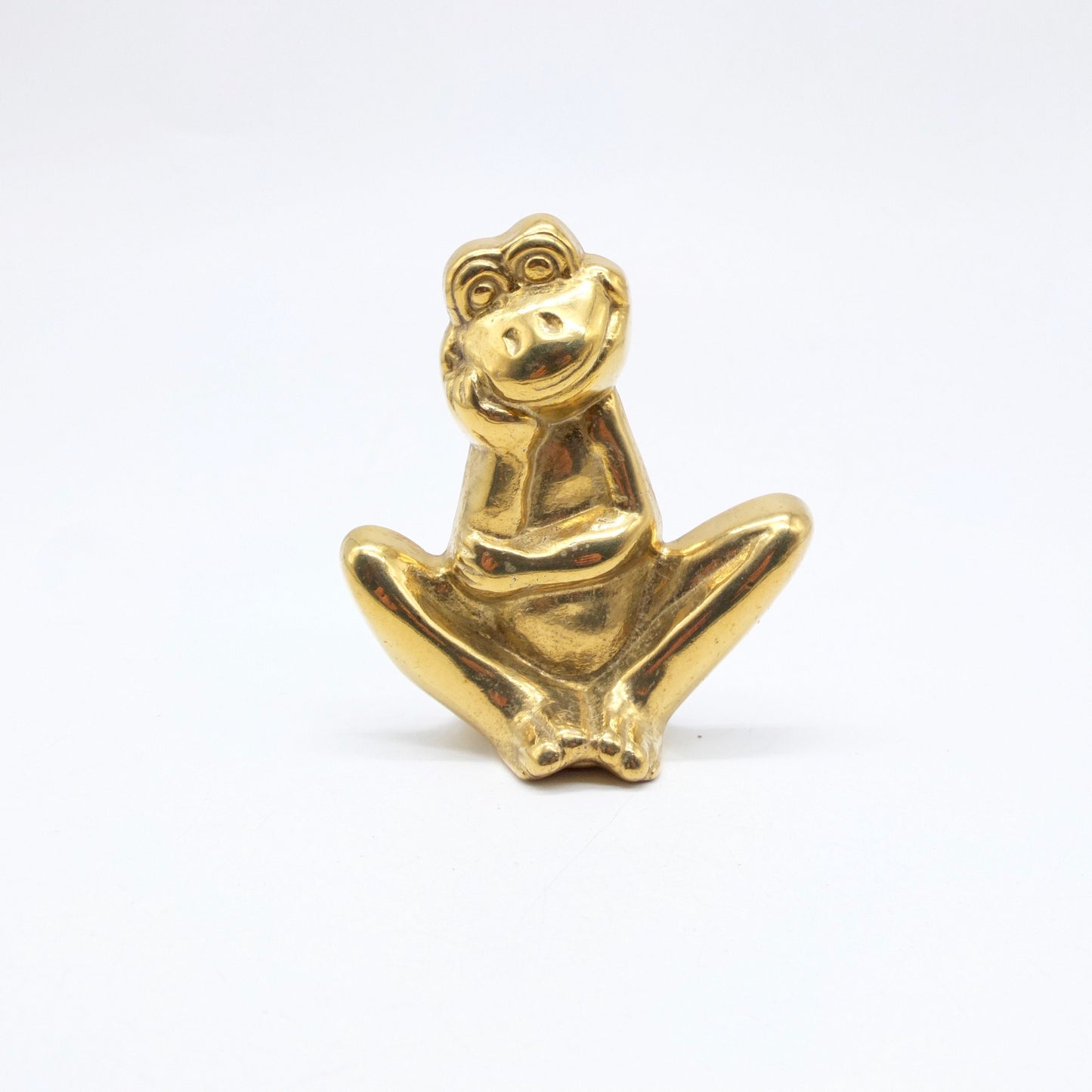 Vintage Brass Frog, Frog lovers, Frog figurine, Metal Frog, vintage frog