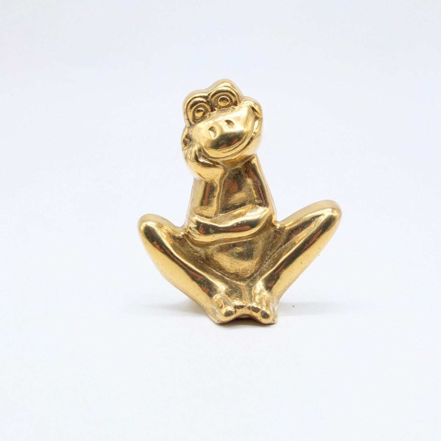 Vintage Brass Frog, Frog lovers, Frog figurine, Metal Frog, vintage frog