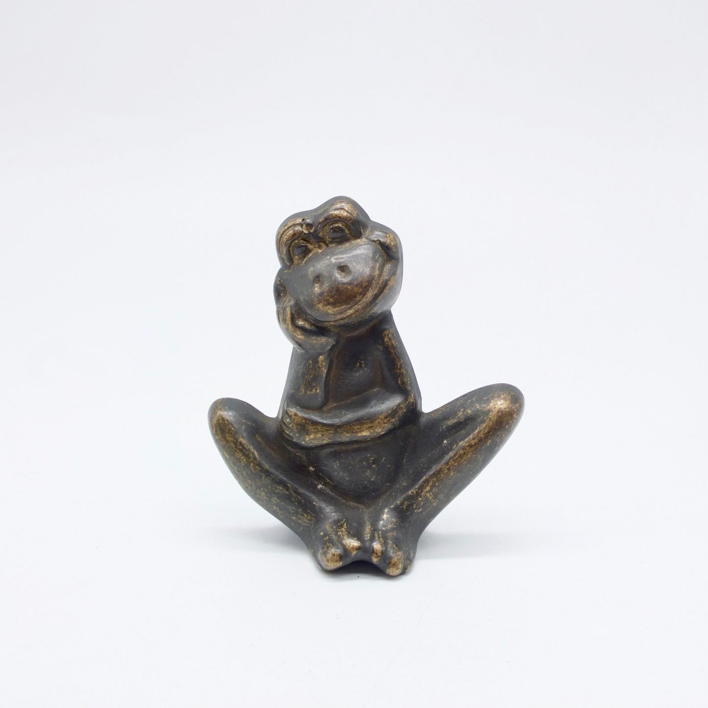 Vintage Brass Frog, Frog lovers, Frog figurine, Metal Frog, vintage frog