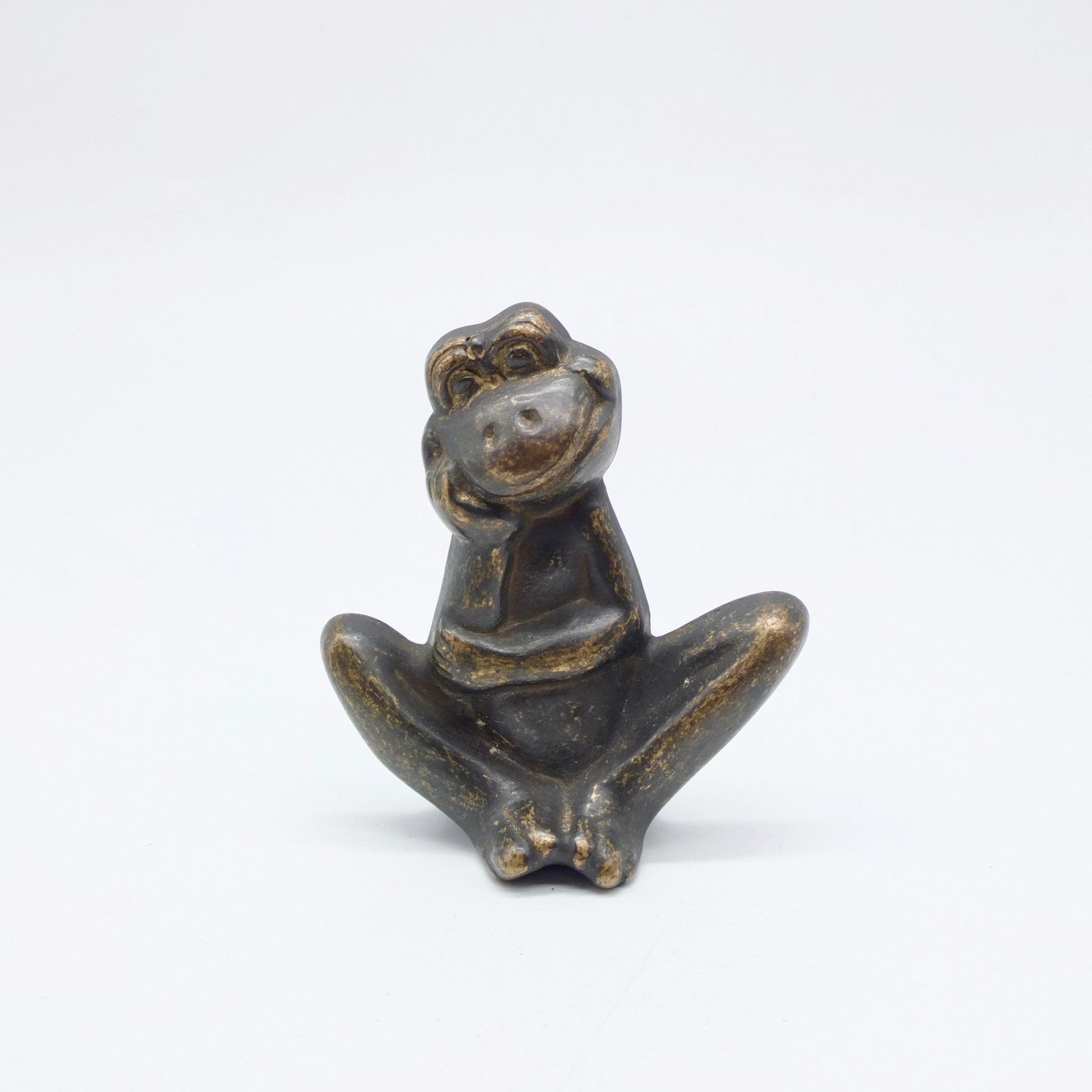 Vintage Brass Frog, Frog lovers, Frog figurine, Metal Frog, vintage frog