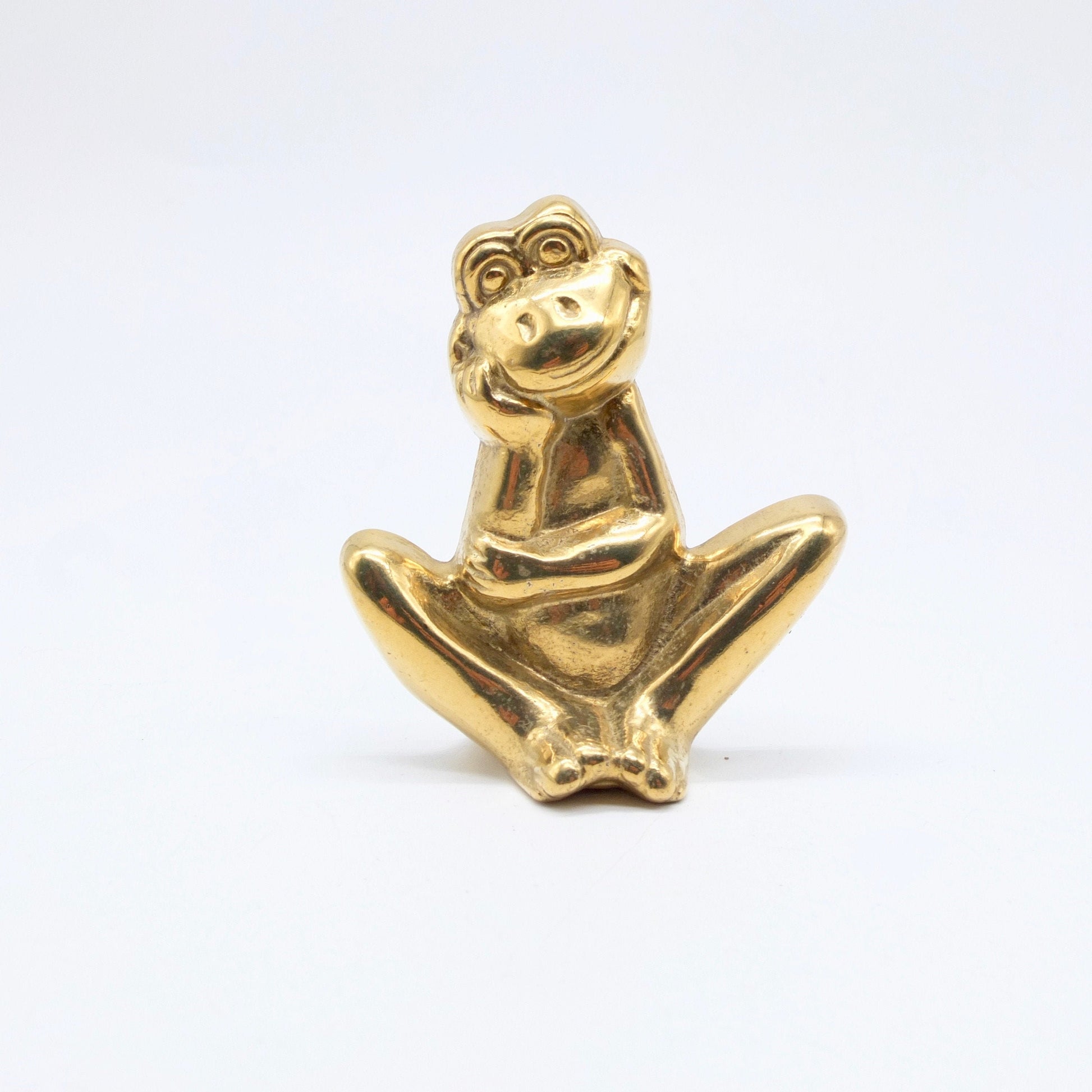 Vintage Brass Frog, Frog lovers, Frog figurine, Metal Frog, vintage frog